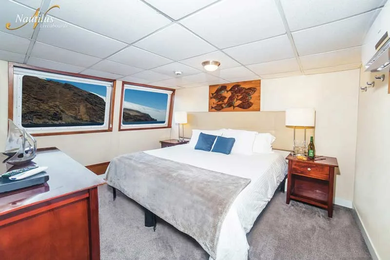Stateroom with private bathroom aboard the Nautilus Explorer