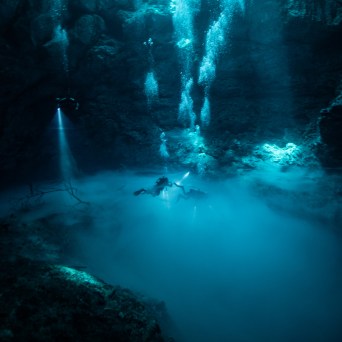 a close up of some water