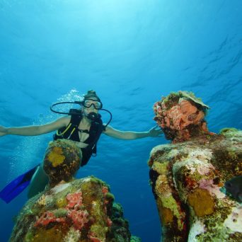 Dive MUSA underwater museum at Isla Mujeres with Always Diving